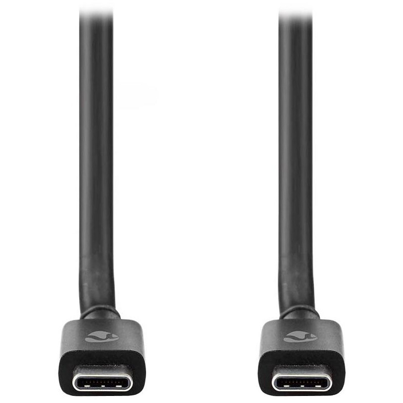 NEDIS kabel USB 4.0 Gen 3x2/ zástrčka USB-C - zástrčka USB-C/ 240 W/ 8K@60Hz/ 40 Gbps/ poniklovaný/ černý/ box/ 1m