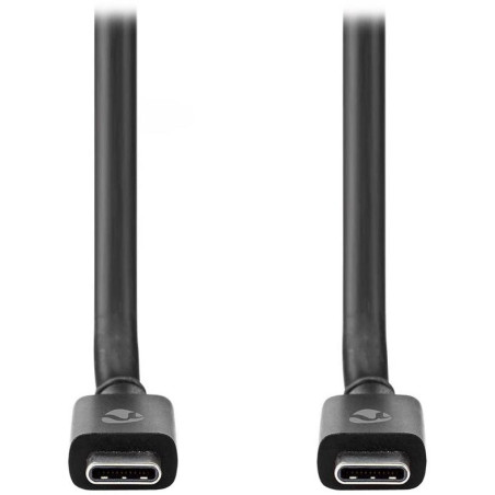 NEDIS kabel USB 4.0 Gen 3x2/ zástrčka USB-C - zástrčka USB-C/ 240 W/ 8K@60Hz/ 40 Gbps/ poniklovaný/ černý/ box/ 1m