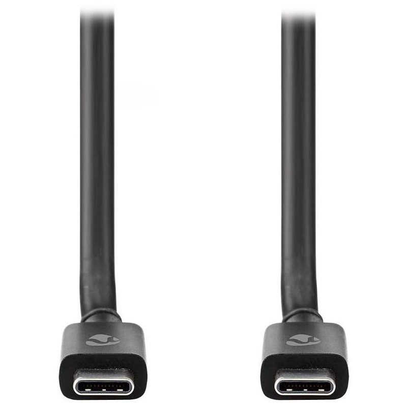 NEDIS kabel USB 4.0 Gen 2x2/ zástrčka USB-C - zástrčka USB-C/ 240 W/ 8K@60Hz/ 20 Gbps/ poniklovaný/ černý/ box/ 2m