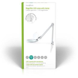 POŠKOZENÝ OBAL - NEDIS zvětšovací stolní LED lampa/ čočka 3 dioptrie/ spotřeba 9 W/ teplota 6500 K/ světelný tok 720 lm/ bílá