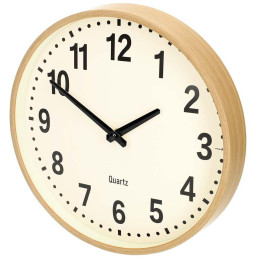 NEDIS nástěnné hodiny/ průměr 300 mm/ tichý pohyb/ dřevo/ hnědé