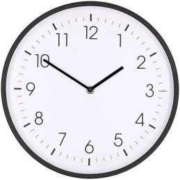 NEDIS nástěnné hodiny/ průměr 300 mm/ tichý pohyb/ plast/ černé