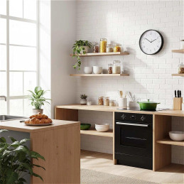 NEDIS nástěnné hodiny/ průměr 300 mm/ tichý pohyb/ plast/ černé