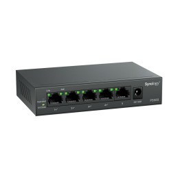 Synology PS500 switch - 5x 1Gb RJ-45 port, 4x PoE+ port, power budget 60W, bez ventilátoru
