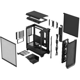 Fractal Design Meshify 3 TG / Midi Tower / průhledná bočnice / bez zdroje / černá