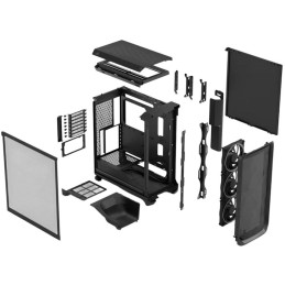 Fractal Design Meshify 3 TG / Midi Tower / průhledná bočnice / bez zdroje / černá