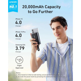 Anker Powerbanka/ 10000mAh/ 30W/ integrovaný USB-C/ displej/ černá