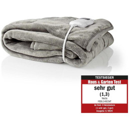 NEDIS elektrická deka/ 1 osoba/ 180 x 130 cm/ 9 nastavení teploty/ pratelná/ ochrana proti přehřátí/ Fleece