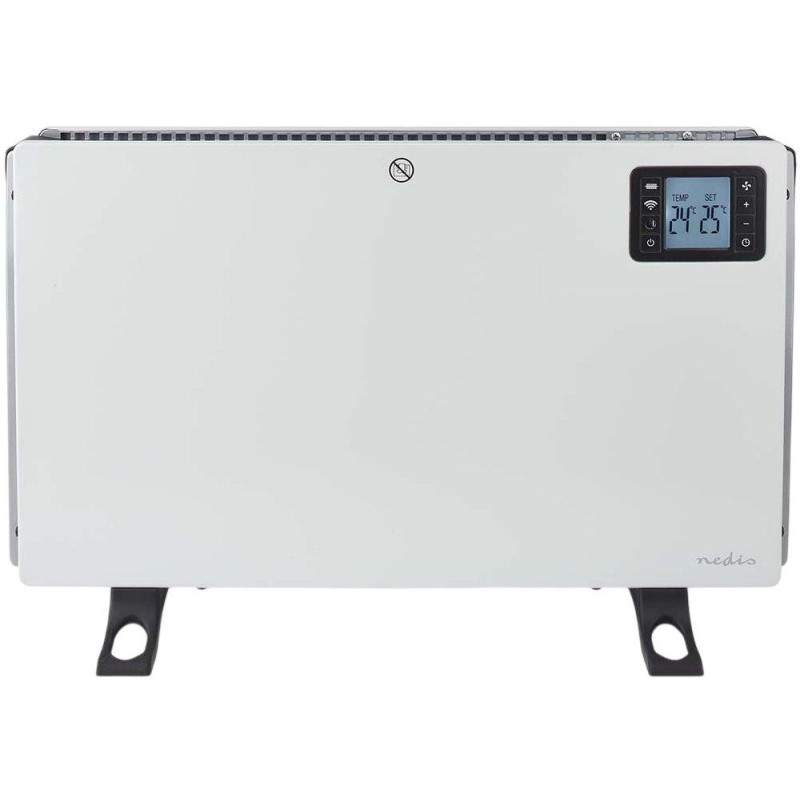 NEDIS Wi-Fi chytré konvekční topné těleso/ termostat/ 3 nastavení teploty/ LCD/ 5 - 37 °C/ výkon 2000 W/ bílé