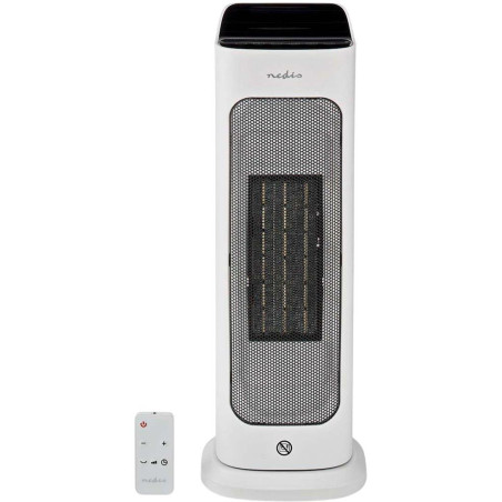 NEDIS Wi-Fi chytrý horkovzdušný ventilátor/ 2000 W/ 2 nastavení teploty/ rotace/ displej/ 10 - 49 °C/ bílý