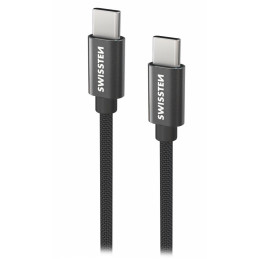 Swissten Datový kabel Textile USB-C / USB-C 0,5 m černý