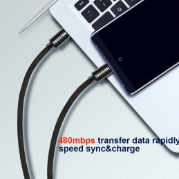 Swissten Datový kabel Textile USB-C / USB-C 0,5 m černý