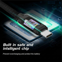 Swissten Datový kabel Textile USB-C / USB-C 0,5 m černý