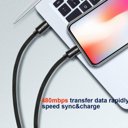Swissten Datový kabel Textile USB-C / Lightning 0,5 m černý