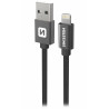 Swissten Datový kabel Textile USB / Lightning 0,5 m černý