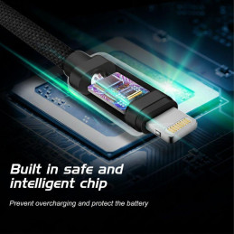 Swissten Datový kabel Textile USB / Lightning 0,5 m černý