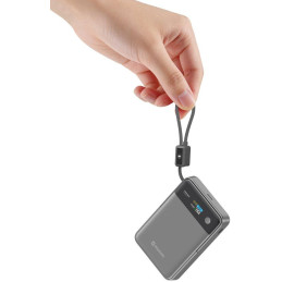 Swissten Semi-Solid Power Bank 10000 mAh, 45 W s integrovaným kabelem USB-C (Qi2.2, 25 W, kompatibilní s MagSafe)