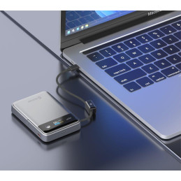 Swissten Semi-Solid Power Bank 10000 mAh, 45 W s integrovaným kabelem USB-C (Qi2.2, 25 W, kompatibilní s MagSafe)
