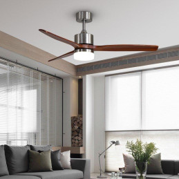 POŠKOZENÝ OBAL - IMMAX NEO LITE ELEGANTE SMART LED stropní svítidlo s ventilátorem Wi-Fi štříbrné/dřevo, TUYA