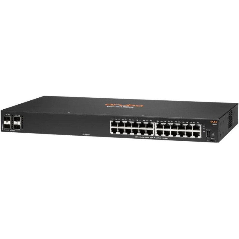 HPE Aruba Networking CX 6000 24G Class4 PoE 4SFP 370W Switch - RENEW R8N87A