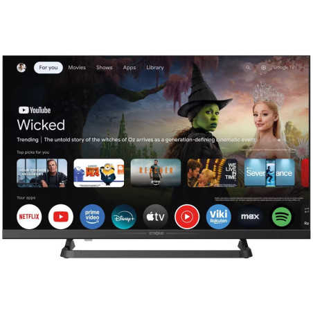 STRONG SMART LED TV 24"/ SRT24HI4723C/ HDR10/ 1366x768/ DVB-T2/C/S2/ H.265/HEVC/ 2x HDMI/ USB/ 12V/ GoogleTV/ Android 14