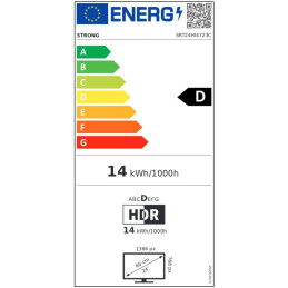 STRONG SMART LED TV 24"/ SRT24HI4723C/ HDR10/ 1366x768/ DVB-T2/C/S2/ H.265/HEVC/ 2x HDMI/ USB/ 12V/ GoogleTV/ Android 14