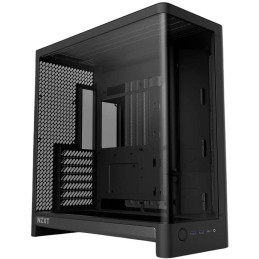 NZXT skříň H6 dvoukomorová / MidT / až 10x120mm fan / 2xUSB 3.2 / USB-C / zaoblená prosklená bočnice i čelo / černá
