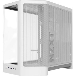 NZXT skříň H6 dvoukomorová / MidT / až 10x120mm fan / 2xUSB 3.2 / USB-C / zaoblená prosklená bočnice i čelo / bílá