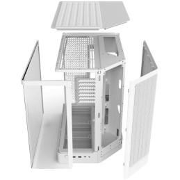 NZXT skříň H6 dvoukomorová / MidT / až 10x120mm fan / 2xUSB 3.2 / USB-C / zaoblená prosklená bočnice i čelo / bílá