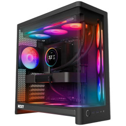 NZXT skříň H6 RGB dvoukomorová / MidT / 2x360+120mm RGB fan+controller / 2xUSB 3.2 / USB-C / zaoblená prosklená / černá