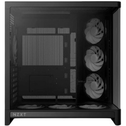 NZXT skříň H6 RGB dvoukomorová / MidT / 2x360+120mm RGB fan+controller / 2xUSB 3.2 / USB-C / zaoblená prosklená / černá