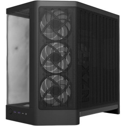 NZXT skříň H6 RGB dvoukomorová / MidT / 2x360+120mm RGB fan+controller / 2xUSB 3.2 / USB-C / zaoblená prosklená / černá