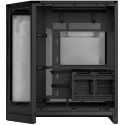 NZXT skříň H6 RGB dvoukomorová / MidT / 2x360+120mm RGB fan+controller / 2xUSB 3.2 / USB-C / zaoblená prosklená / černá