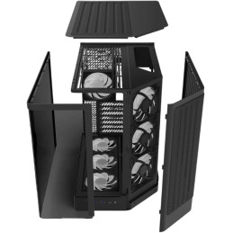 NZXT skříň H6 RGB dvoukomorová / MidT / 2x360+120mm RGB fan+controller / 2xUSB 3.2 / USB-C / zaoblená prosklená / černá