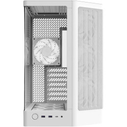 NZXT skříň H6 RGB dvoukomorová / MidT / 3x120mm RGB fan + controller / 2xUSB 3.2 / USB-C / zaoblená prosklená / bílá