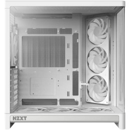 NZXT skříň H6 RGB dvoukomorová / MidT / 3x120mm RGB fan + controller / 2xUSB 3.2 / USB-C / zaoblená prosklená / bílá