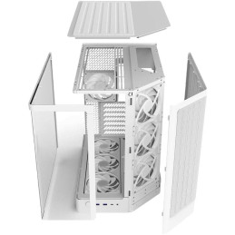 NZXT skříň H6 RGB dvoukomorová / MidT / 3x120mm RGB fan + controller / 2xUSB 3.2 / USB-C / zaoblená prosklená / bílá