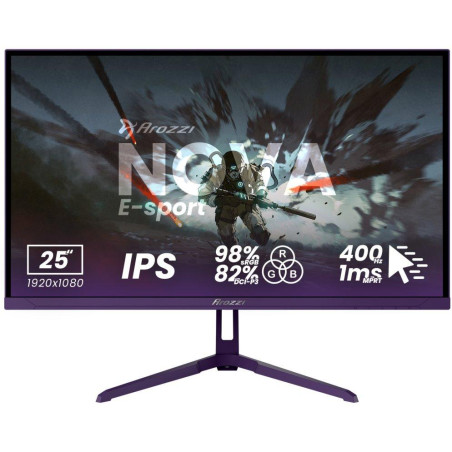 AROZZI NOVA herní monitor 24,5" 25T1K400 Purple/ LED/ IPS/ 1920x1080/ 400Hz/ 1000:1/ 1ms/ 2xHDMI/ 2xDP/ fialový