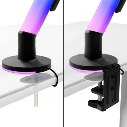 AROZZI ALZARE RGB Black/ stolní držák pro monitory/ RGB/ plynový píst/ kovový/ černý