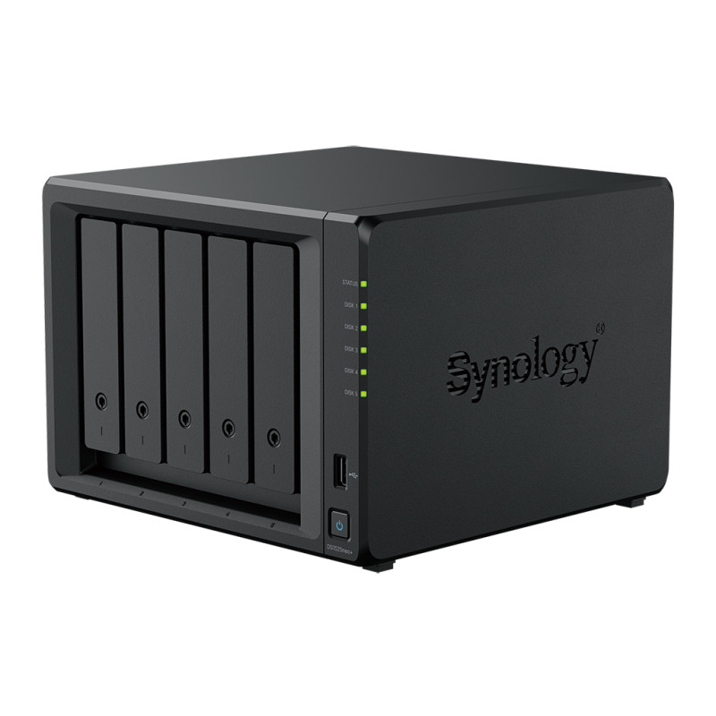 Synology DiskStation DS1525neo+, 5-bay NAS, CPU QC AMD Ryzen V1500B 64bit, RAM 4GB non ECC,2x USB3.2,LAN 4x2.5Gb,2x NVMe