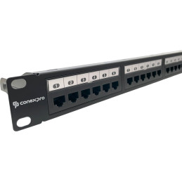 Conexpro Patch panel 19" 24xRJ45, CAT6A, UTP, 1U, černý