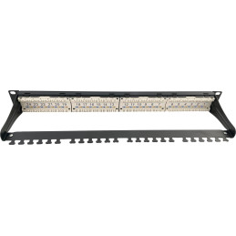 Conexpro Patch panel 19" 24xRJ45, CAT6A, UTP, 1U, černý