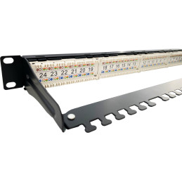 Conexpro Patch panel 19" 24xRJ45, CAT6A, UTP, 1U, černý