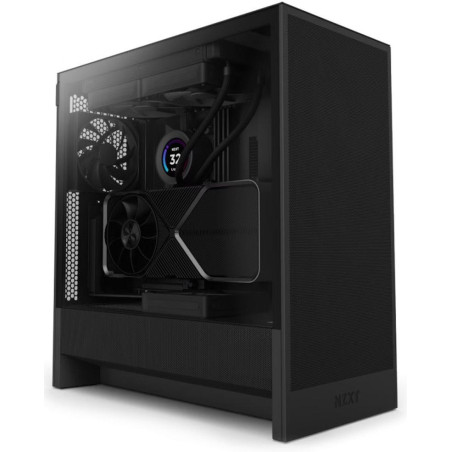 POŠKOZENÝ OBAL - NZXT skříň H5 Flow edition / 2x120 mm fan / USB 3.0 / USB-C 3.1 / průhledná bočnice / mesh panel / černá
