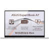 ASUS ExpertBook A7/ Core 7 350/ 16GB DDR5/ 512GB SSD/ Intel Graphics/ 14"WQXGA+, OLED/ W11P/ stříbrný/ 3y onsite NBD