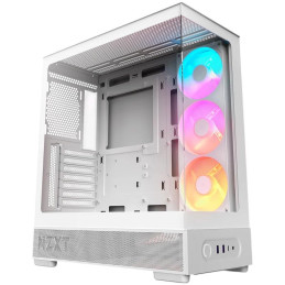 NZXT skříň S5 / ATX / 360mm RGB single-frame reverse fan / 2xUSB 3.2 / USB-C / panoramatická / bílá