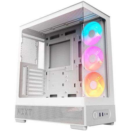 NZXT skříň S5 / ATX / 360mm RGB single-frame reverse fan / 2xUSB 3.2 / USB-C / panoramatická / bílá
