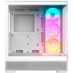 NZXT skříň S5 / ATX / 360mm RGB single-frame reverse fan / 2xUSB 3.2 / USB-C / panoramatická / bílá