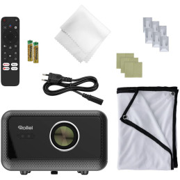 Rollei chytrý přenosný projektor SB-718 1080p až 4K/ 1000 ANSI/ 1000:1/ HDMI/ USB/ BT/ Wi-Fi/ Repro/ bílý