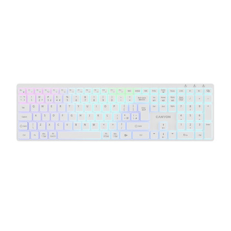 CANYON keyboard HKB-W11 EN/CS RGB Dual Mode Wireless White